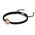 Cowrie Shell Black Macrame Bracelet | .925 Sterling Silver Rose Gold Vermeil