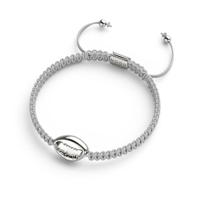 Cowrie Shell White Macrame Bracelet | .925 Sterling Silver