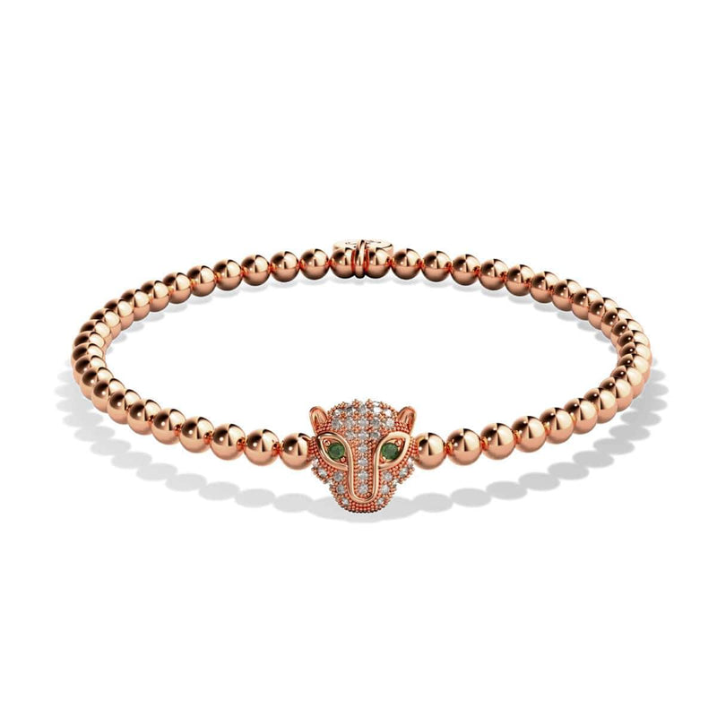 féroce | Or rose 18 carats | Bracelet chat en cristal