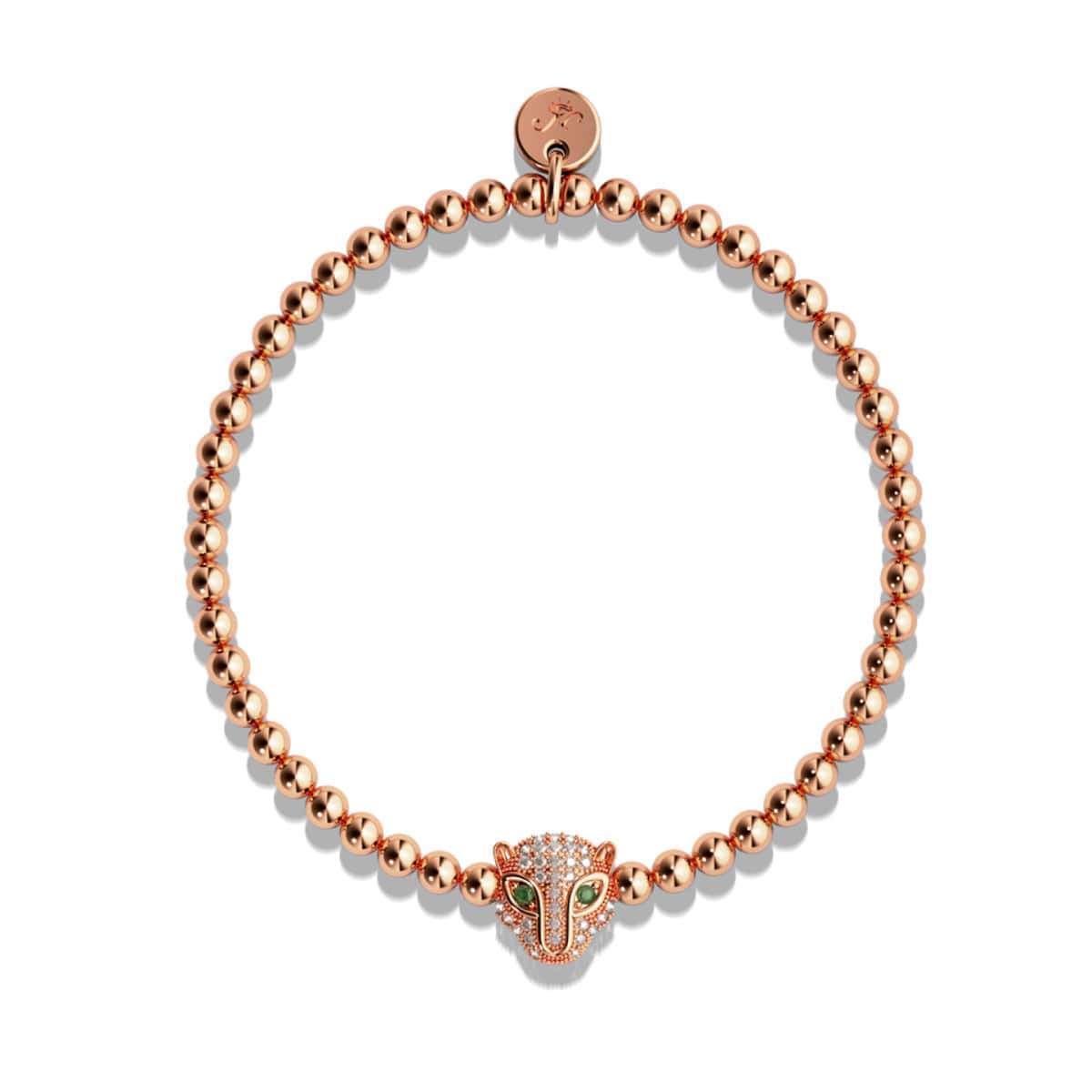féroce | Or rose 18 carats | Bracelet chat en cristal