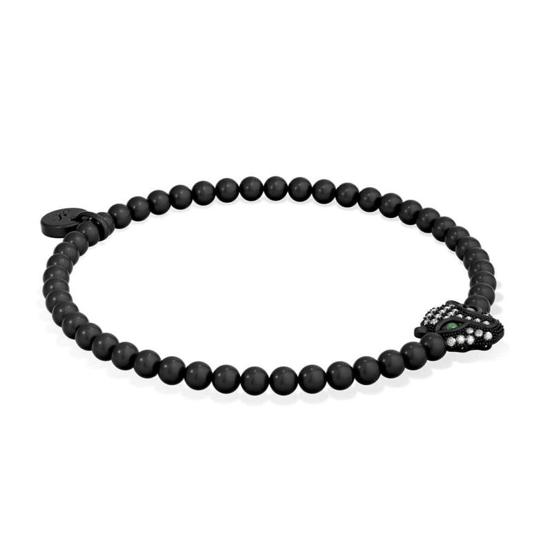 féroce | Bronze à canon | Bracelet chat en cristal