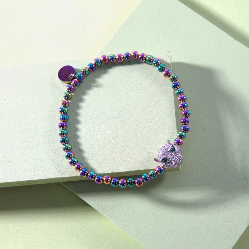 féroce | Licorne Argent | Bracelet chat en cristal