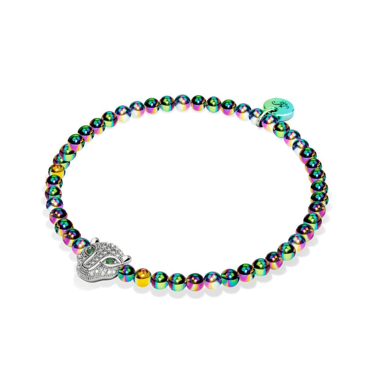 féroce | Licorne Argent | Bracelet chat en cristal