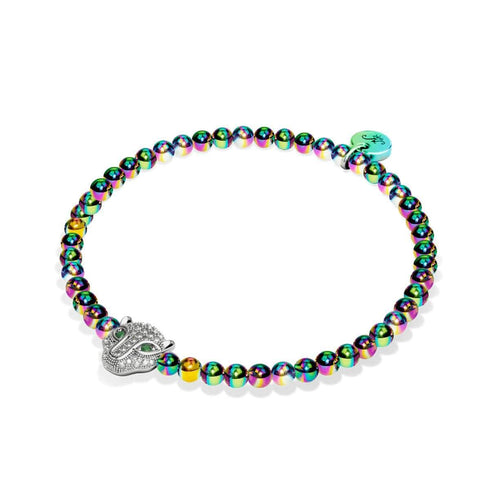 féroce | Licorne Argent | Bracelet chat en cristal