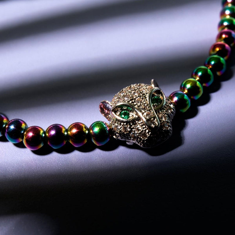 féroce | Licorne Argent | Bracelet chat en cristal