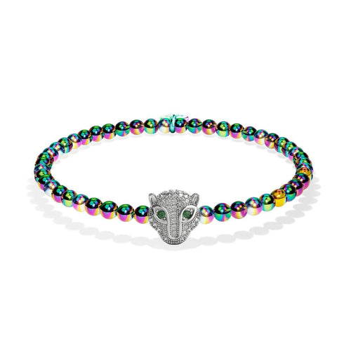 féroce | Licorne Argent | Bracelet chat en cristal