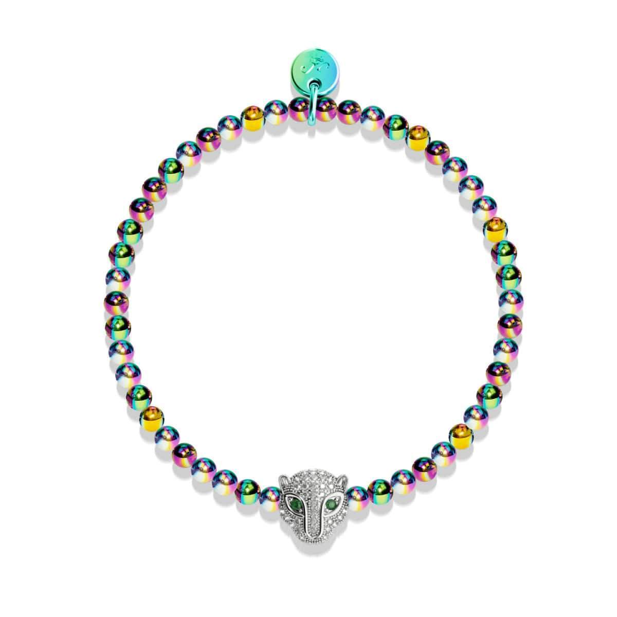 féroce | Licorne Argent | Bracelet chat en cristal