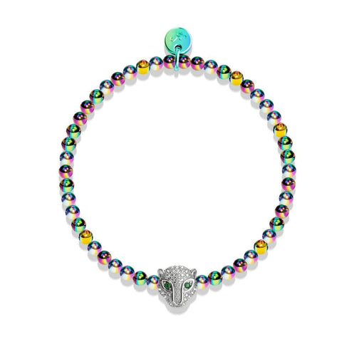 féroce | Licorne Argent | Bracelet chat en cristal