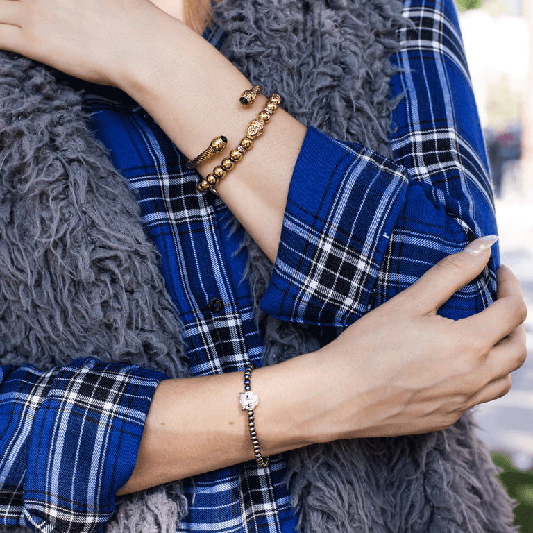 féroce | Licorne Argent | Bracelet chat en cristal