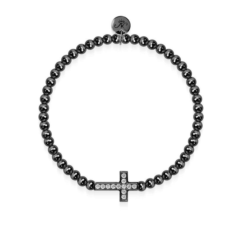 béni | Bronze à canon | Bracelet à breloques croix en cristal