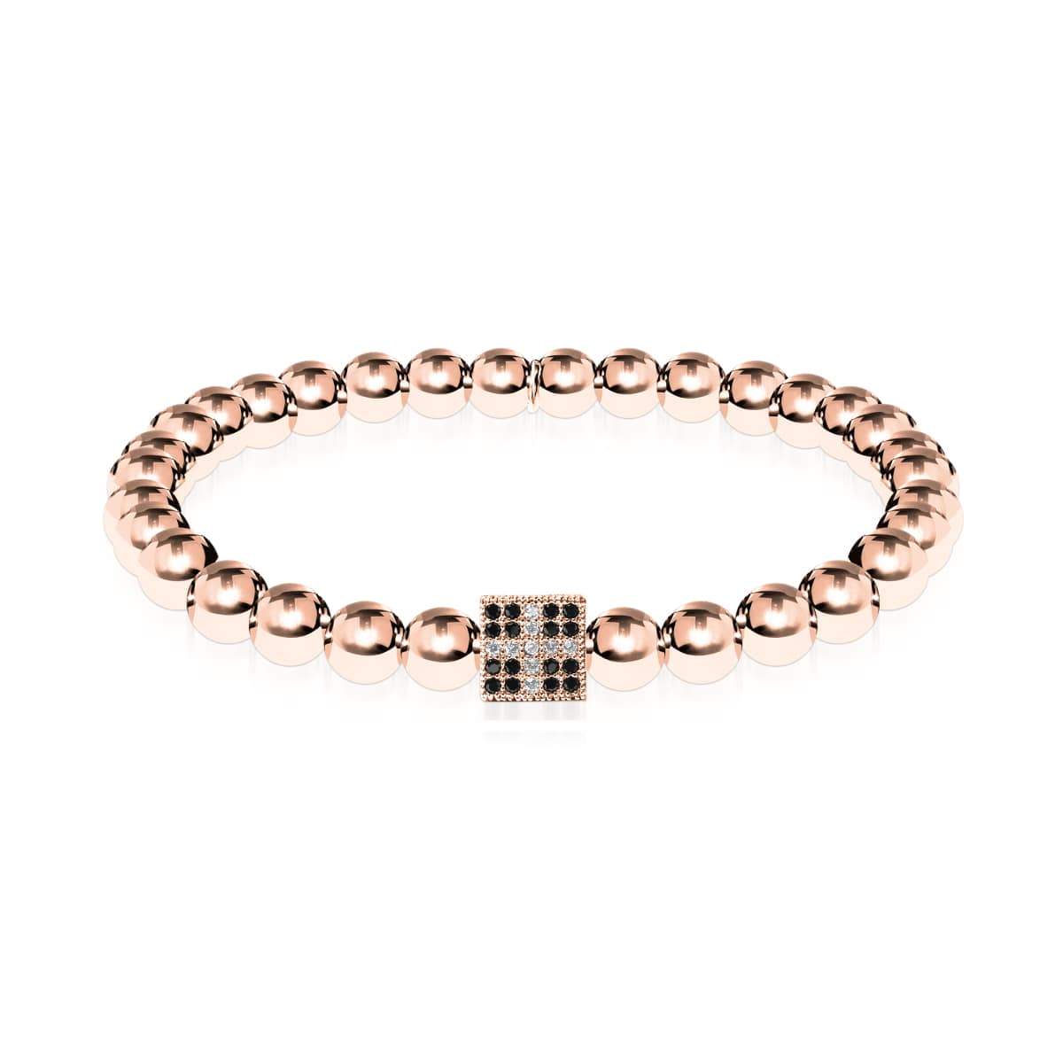Lucky | 18k Rose Gold | Crystal Dice Charm Bracelet