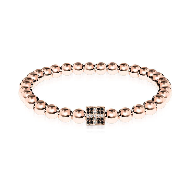 Lucky | 18k Rose Gold | Crystal Dice Charm Bracelet