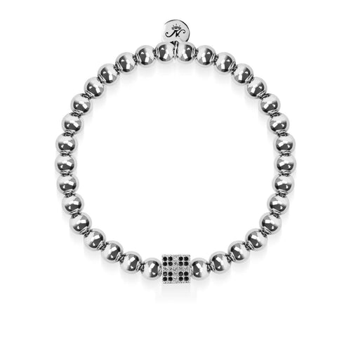 Chanceux | Argent | Bracelet à breloques dés en cristal