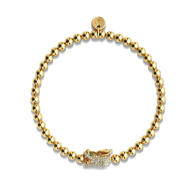 Dracarys | Or | Bracelet à breloques dragon en cristal