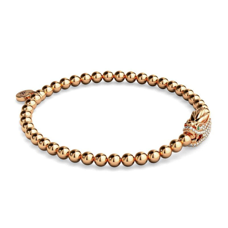 Dracarys | Or rose | Bracelet à breloques dragon en cristal
