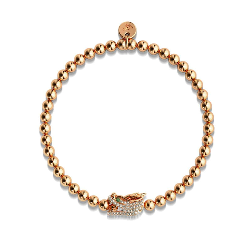 Dracarys | Or rose | Bracelet à breloques dragon en cristal