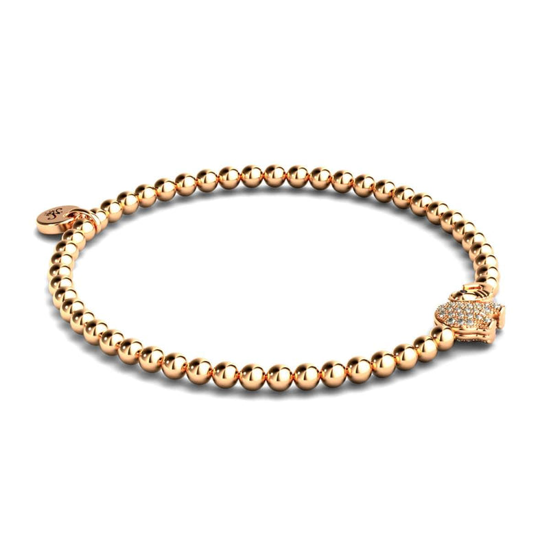 Sanctuaire | Or rose 18 carats | Bracelet à breloques éléphant en cristal
