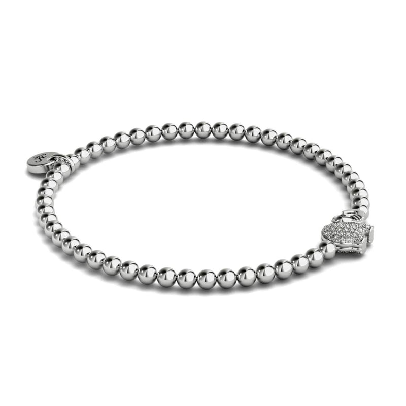 Sanctuaire | Argent | Bracelet à breloques éléphant en cristal