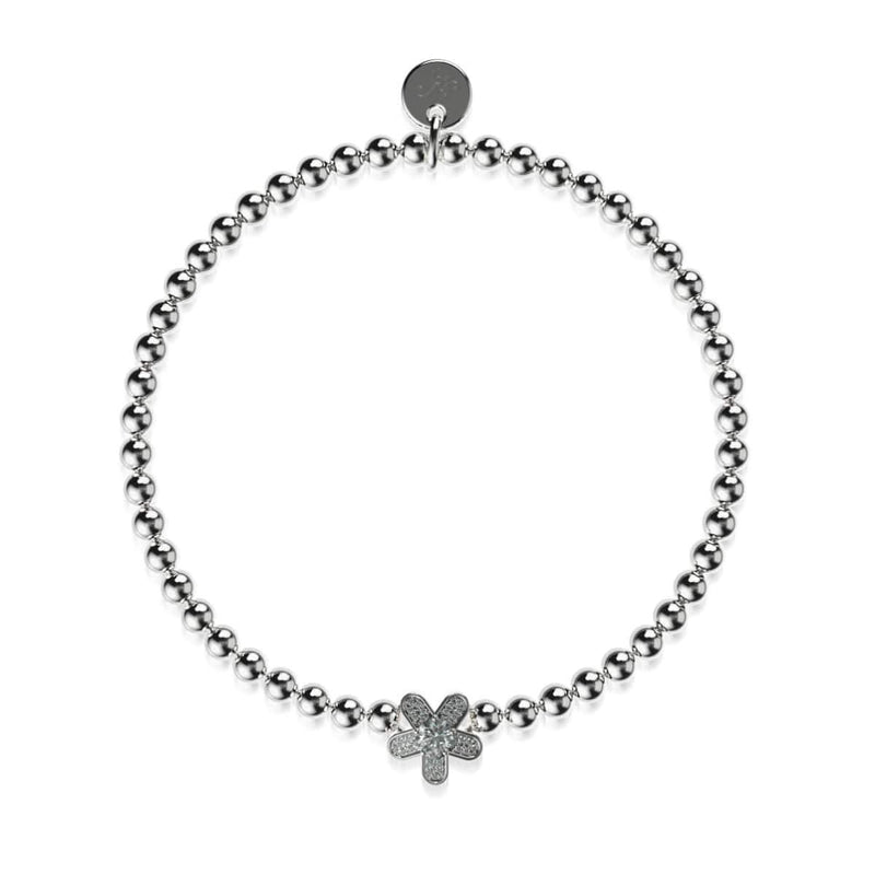 Flower Power | Silver | Crystal Charm Bracelet