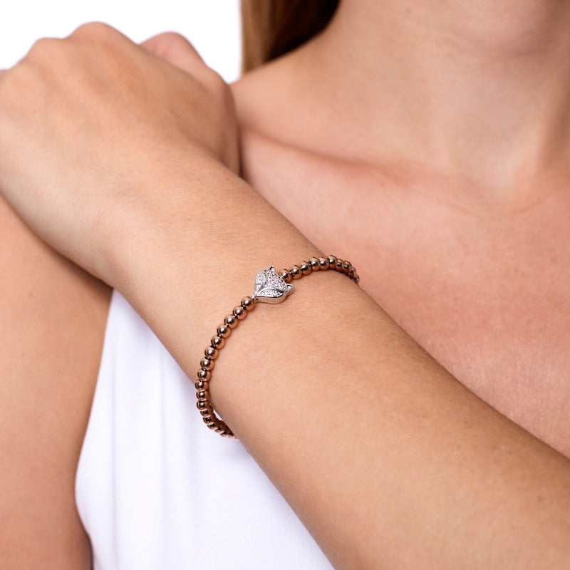 Vixen | 18k Rose Gold & Silver | Crystal Fox Bracelet