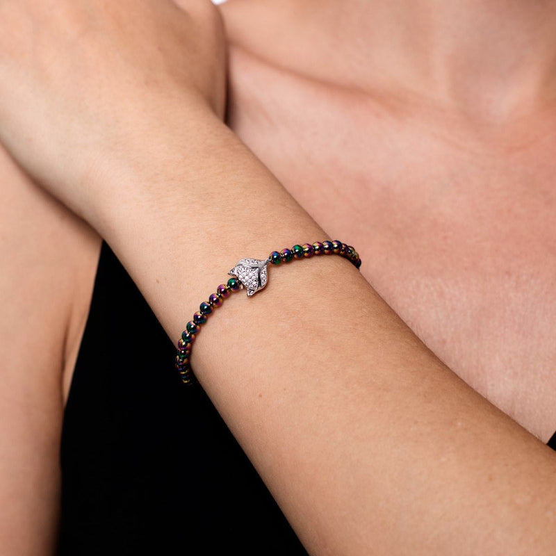 renarde | Licorne Argent | Bracelet Renard Cristal