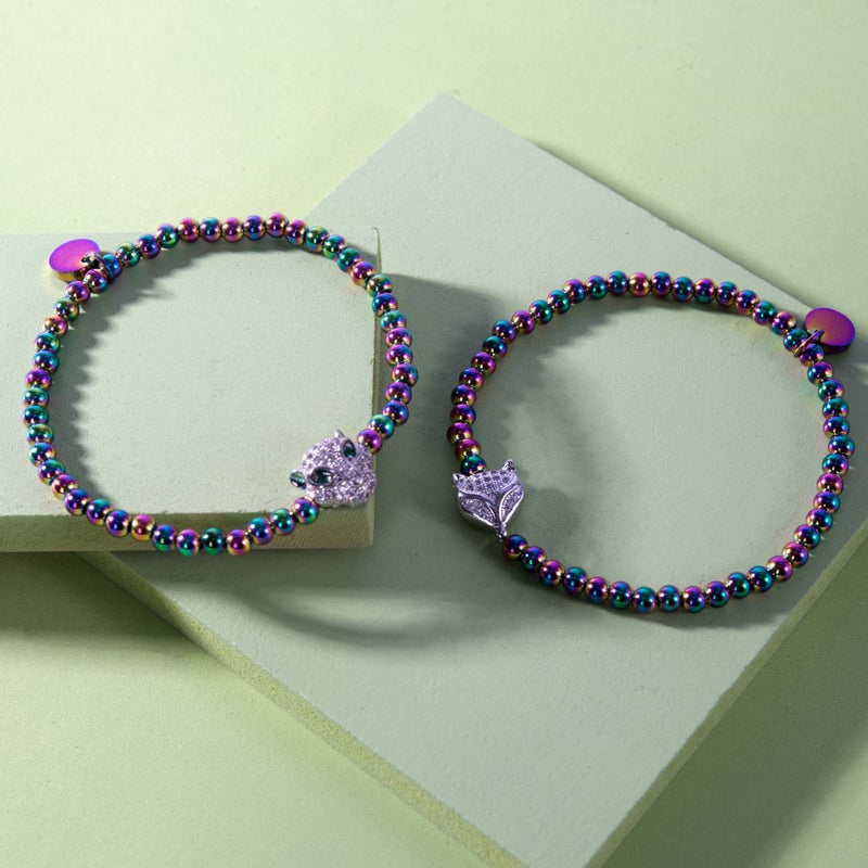 renarde | Licorne Argent | Bracelet Renard Cristal