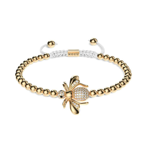 Queen | 18k Gold | Crystal Honeybee Macrame Charmballa Bracelet
