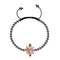 Queen | Gunmetal & 18k Rose Gold | Crystal Honeybee Macrame Charmballa Bracelet