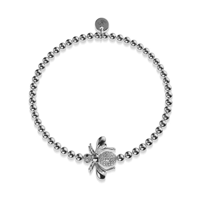 Reine | Argent | Bracelet à breloques abeille en cristal
