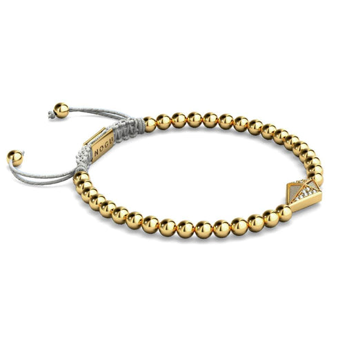Cerf-volant | Or 18 carats et crème | Bracelet Charmballa en Cristal de Macramé
