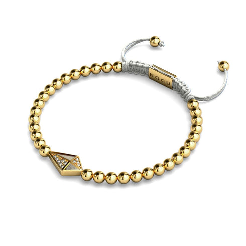Cerf-volant | Or 18 carats et crème | Bracelet Charmballa en Cristal de Macramé