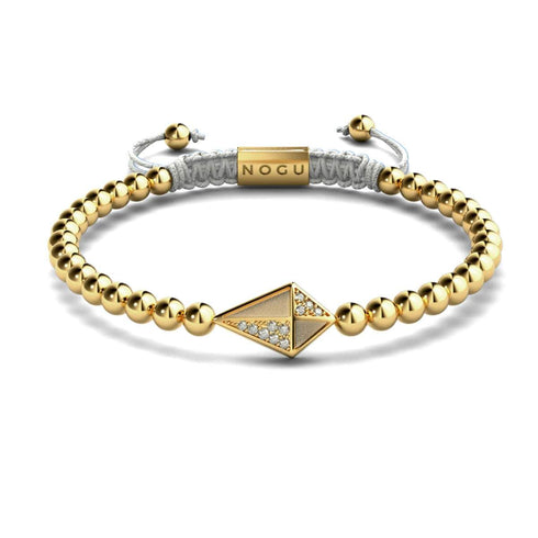 Cerf-volant | Or 18 carats et crème | Bracelet Charmballa en Cristal de Macramé