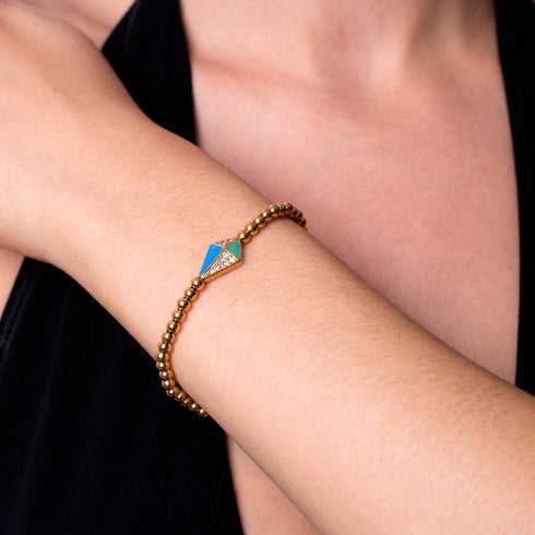 Cerf-volant | Or 18 carats | Émail | Bracelet à breloques en cristal