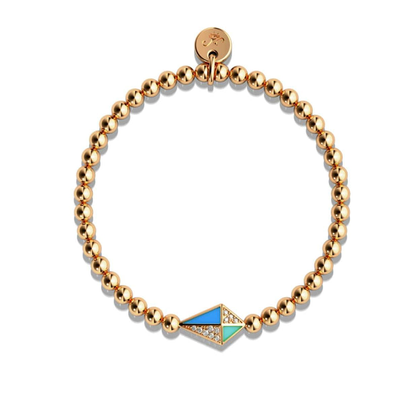 Kite | 18k Rose Gold | Enamel | Crystal Charm Bracelet