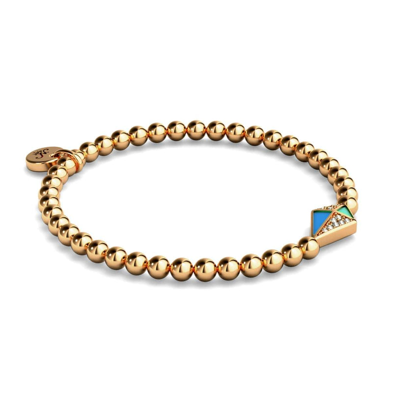Kite | 18k Rose Gold | Enamel | Crystal Charm Bracelet