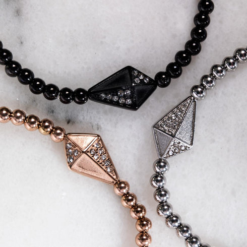 Cerf-volant | Argent | Bracelet à breloques en cristal
