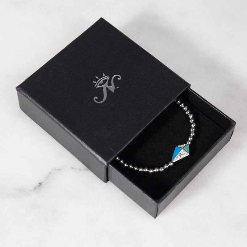 Kite | Silver | Enamel | Crystal Charm Bracelet