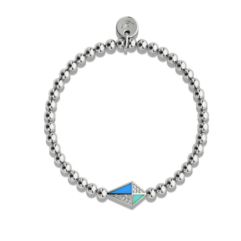 Cerf-volant | Argent | Émail | Bracelet à breloques en cristal