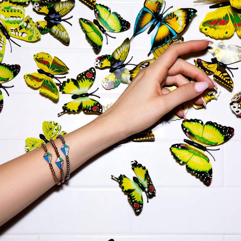 Cerf-volant | Argent | Émail | Bracelet à breloques en cristal