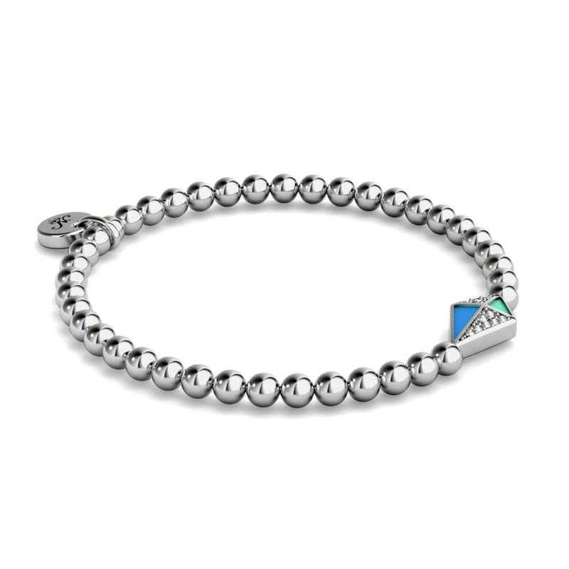 Kite | Silver | Enamel | Crystal Charm Bracelet