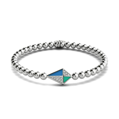 Cerf-volant | Argent | Émail | Bracelet à breloques en cristal