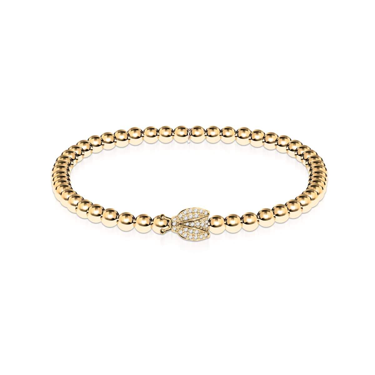 Insecte chanceux | Or 18 carats | Coccinelle de cristal