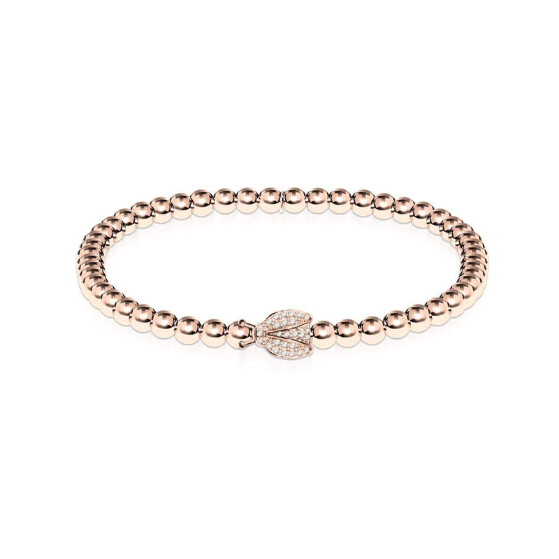 Insecte chanceux | Or rose 18 carats | Coccinelle de cristal
