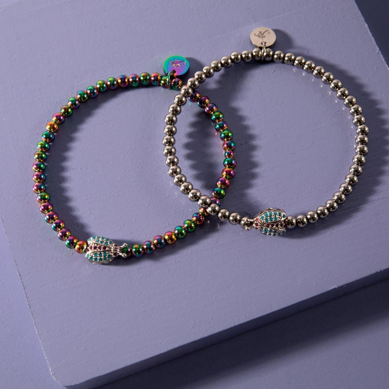 Insecte chanceux | Licorne Argent | Coccinelle de cristal