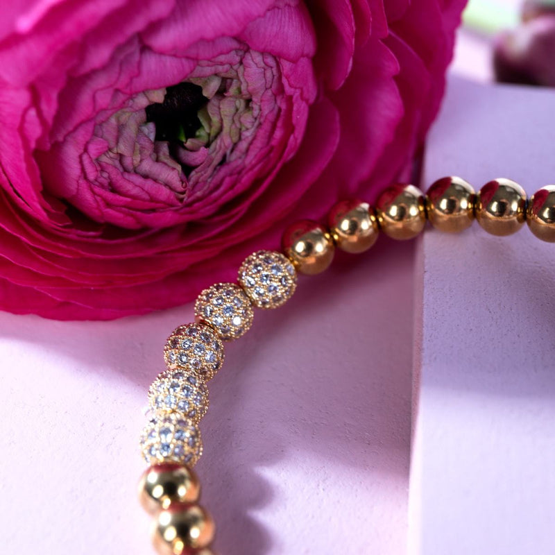 Or 18 carats | Bracelet Gala Pavé de Cristaux | Blanc