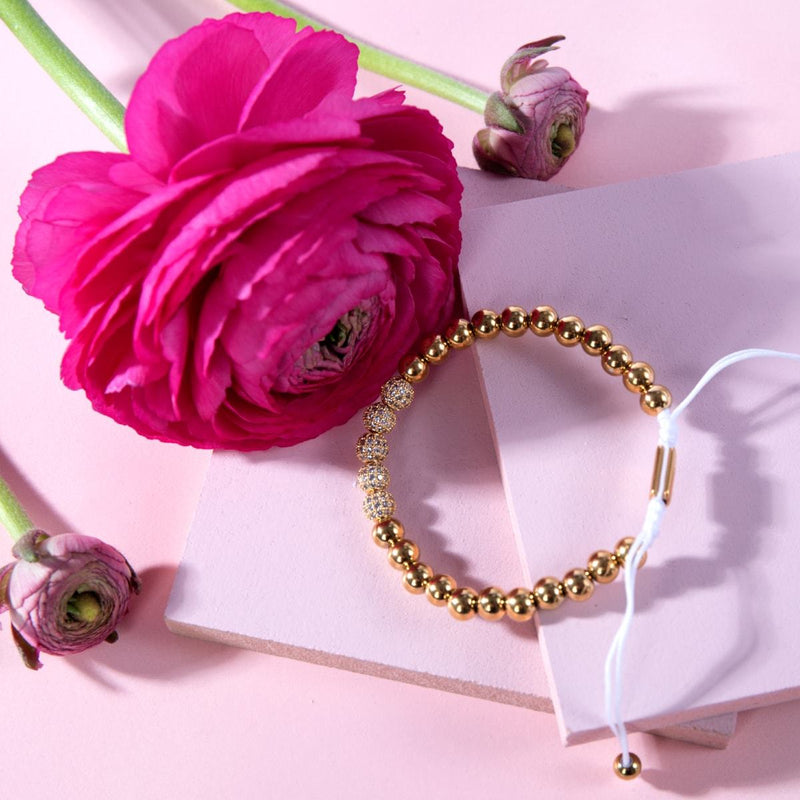 Or 18 carats | Bracelet Gala Pavé de Cristaux | Blanc