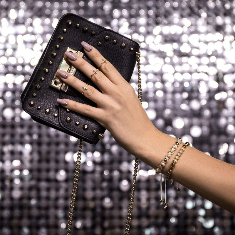 Or 18 carats | Bracelet Kikiballa Pavé de Cristaux | Blanc