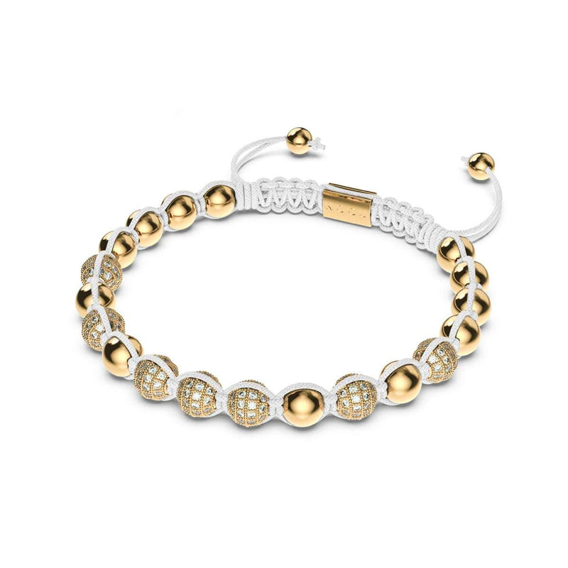 Or 18 carats | Bracelet Kikiballa Pavé de Cristaux | Blanc