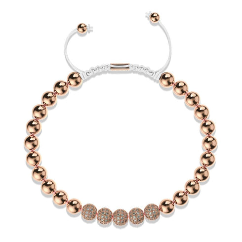 Or rose 18 carats | Bracelet Gala Pavé de Cristaux | Blanc