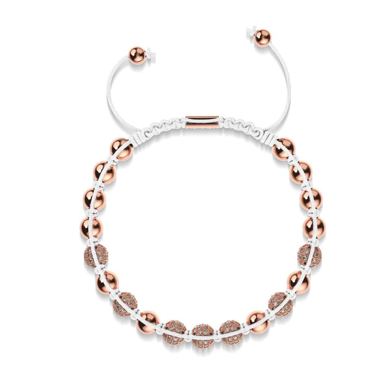 Or rose 18 carats | Bracelet Kikiballa Pavé de Cristaux | Blanc